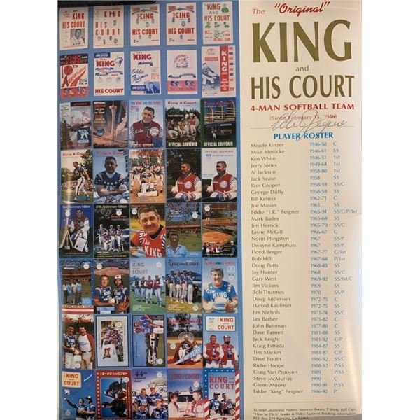 The King And His Court poster signed by Eddie Feigner.