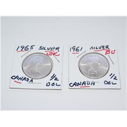 1961 & 1965 Half Dollar UNC-Times Bid