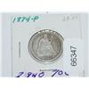Image 1 : 1874 P Fine  Seated Liberty Silver Dime