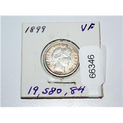 1899 P VF Barber Silver Dime