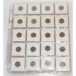 Lot of 100 Wheat Cent Coins in Pages