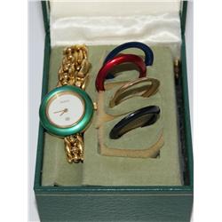 Gucci White Dial Exchangeable Bezel Watch