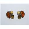 Image 1 : Antique Poland VB Signed Amber Earrings