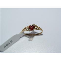 10k Gold Heart Shaped Amethyst Ring