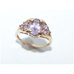 Ladies 10 KT Gold Amethyst Ring
