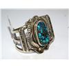Image 2 : Navajo Turquoise & Silver Cuff Bracelet
