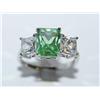 Image 1 : Green and White Sapphire 10 KT Gold Ring