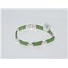 Sterling 7 Panel Imperial Lotus Jade Bracelet