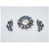 Aurora Borealis Facet Crystals Brooch & Earrings