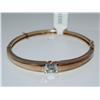 18k over Sterling Hinged Bracelet 1.25ctw CZ Stone