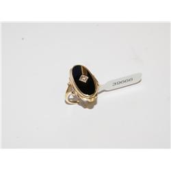 Onyx & Diamond Vintage Ladies Ring