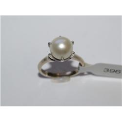 10.00mm White Pearl Hand Made Ladies Ring