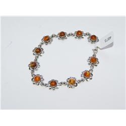 Baltic Amber Flower Design Hand Made Ring