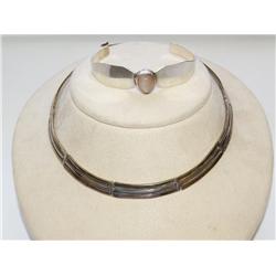 Sterling Silver Necklace & Cuff Bracelet X's Money