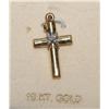 Image 1 : 10k Gold Cross Pendant with Diamond