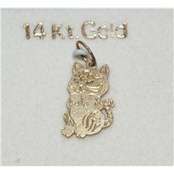 14k Gold Kitty Cat Pendant
