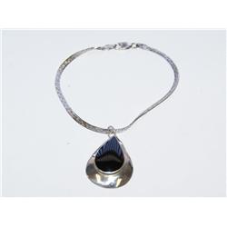 Silver Bracelet with Onyx Stone