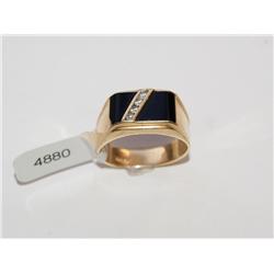 Onyx & Diamond Hand Made Men's Ring
