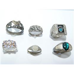 (5) Sterling Silver Rings