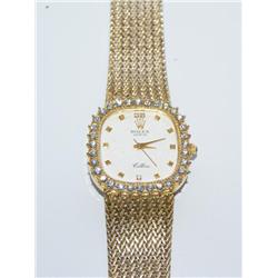 Faux Rolex Geneva Cellini Mesh Band Watch