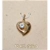 Image 1 : 10k Yellow Gold Heart Pendant with CZ Stone