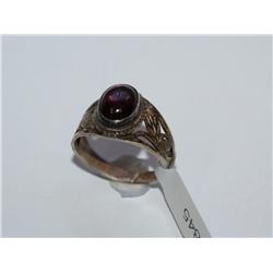 Antique Copper Pyrite Stone Ring