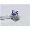 Silver 10ctw Emerald cut Amethyst Ring