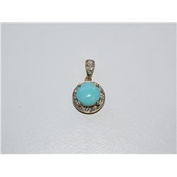 AAA Turquoise & Diamond Hand Made Pendant
