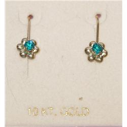 10k Gold Flower Shaped Earrings