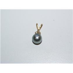 6.00mm Black Pearl & Diamond Ladies Pendant