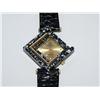 Image 1 : Gucci Signed Diamond Face Enamel Wristwatch