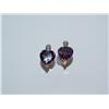 AAA Amethyst & Diamond Heart Design Earrings