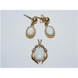 AAA Australian Opal Pendant & Earring Set-2 Times$