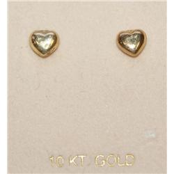 10k Gold Heart Shaped Earrings