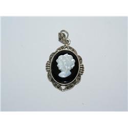 Antique Sterling Relief Cameo Pendant