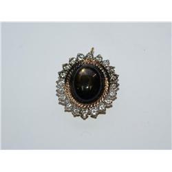 AAA Star Black Sapphire & Diamond Pendant