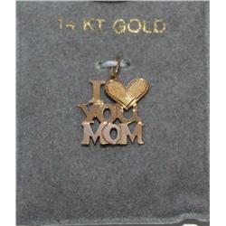 10k Gold "I Love You Mom" Pendant