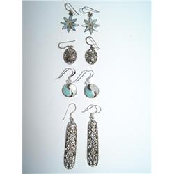 4 Pair of  Sterling Silver Earrings