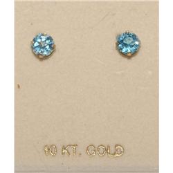 10k Gold Aquamarine Gemstone Earrings