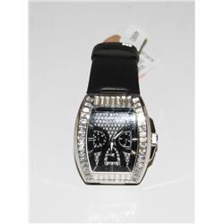 Guess White Gemstones Bezel Black Dial Men’s watch