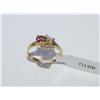 Image 1 : 14k Yellow Gold Diamond & Ruby Ring