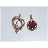 Image 1 : Diamond Heart Shape & Ruby Pendant-2 Times the Bid