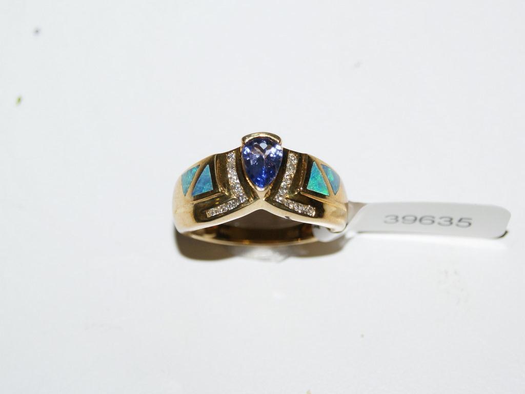 AAA Tanzanite, Black Opal & Diamond Ring