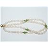 Image 1 : Fresh Water Pearl & Jade Double Stranded  Bracelet