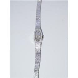 Wittnauer 10k White Gold Bezel Ladies Watch