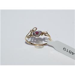 10k Gold "Love" Ruby Ring