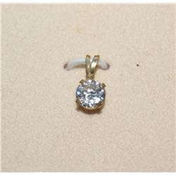 10k Gold CZ Stone Pendant