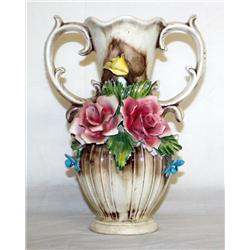 2 Piece Italy Capodimonte Vases w/ COA