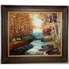 Image 3 : Framed Oil on Canvas of Stream in Woods