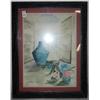 Image 1 : 1956 Framed Water Color of Vase & Flowers